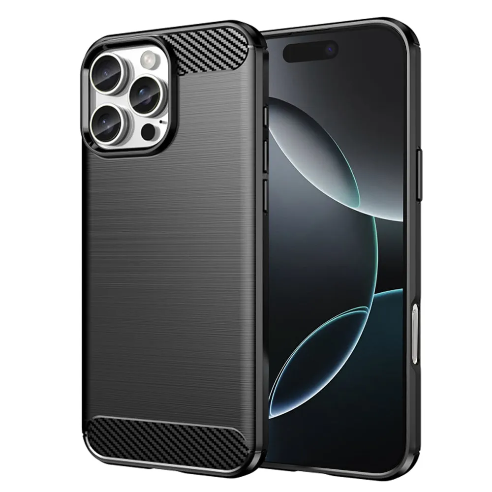 Custodia per Apple iPhone 16 Pro, Techsuit, Carbonio, Nera - immagine 1