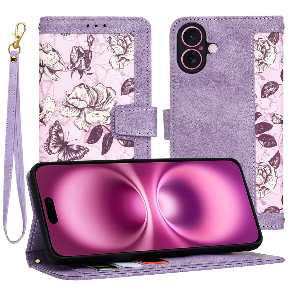 Custodia per Apple iPhone 16 Plus, Techsuit, FlipCraft, Viola - immagine 1
