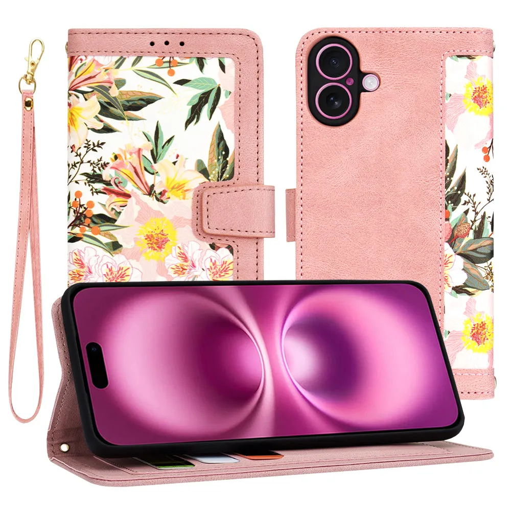 Custodia per Apple iPhone 16 Plus, Techsuit, FlipCraft, Rosa - immagine 1