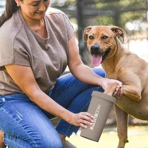 Dexas MudBuster - Pulitore per zampe di cane grande, color tortora, portatile, per zampe fangose, con setole in silicone delicato, pulizia rapida - immagine 6