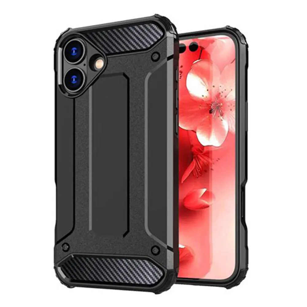 Custodia per Apple iPhone 16 Plus, Techsuit, Hybrid Armor, Nera - immagine 1