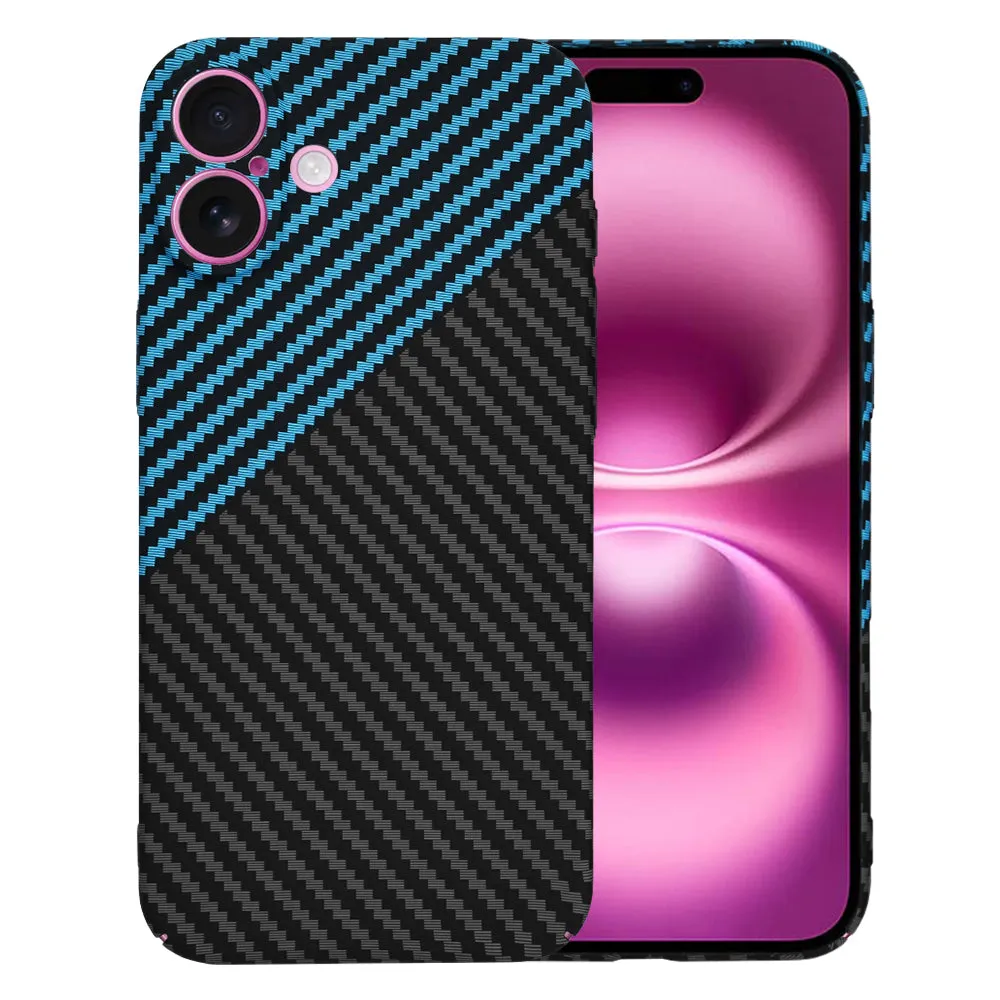 Custodia per Apple iPhone 16 Plus, Techsuit, Carbonite FiberShell, Nero Bleu - immagine 1