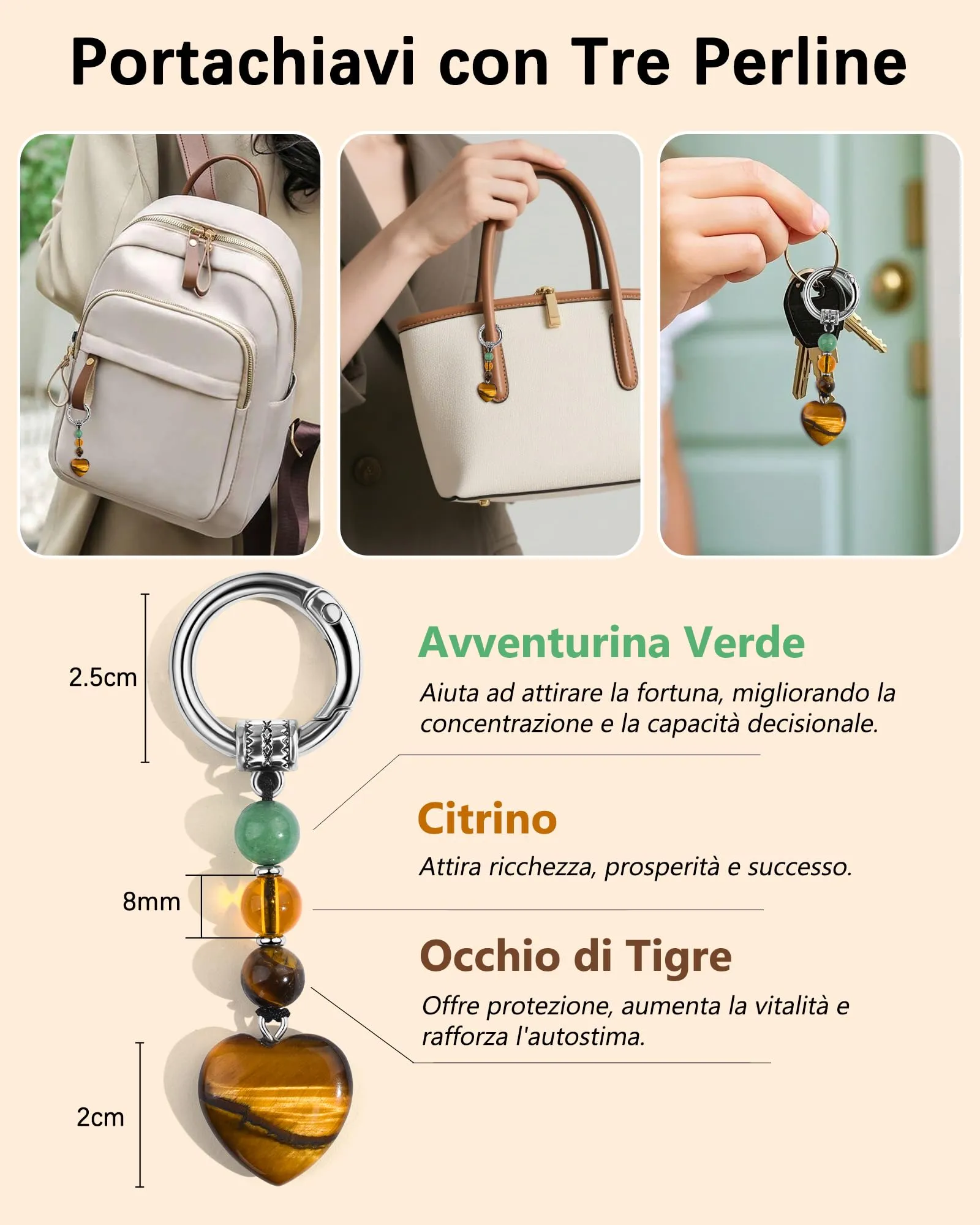 MANVEN Regalo Donna Ragazza Portachiavi Donna Compleanno Buona Fortuna - immagine 4