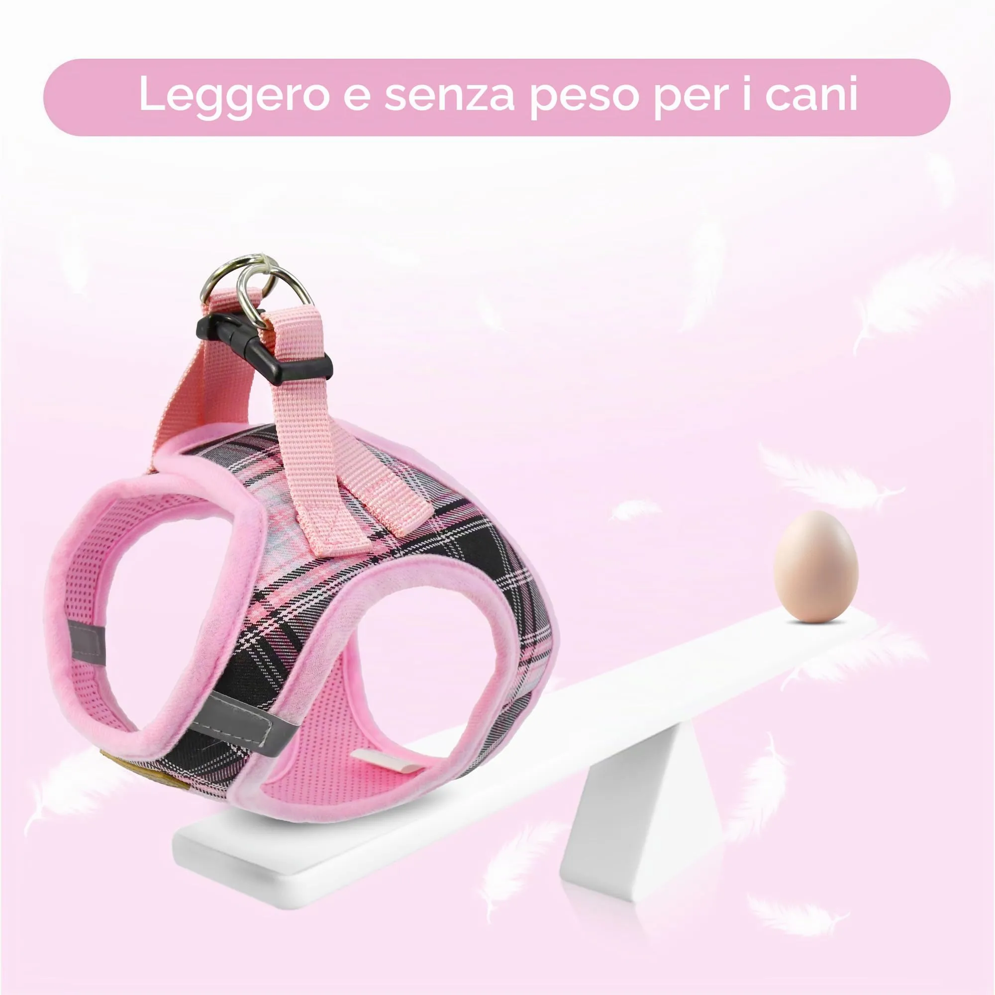 Pawsailor Pettorina Cane Taglia Piccola con Guinzaglio Anti-tiro Rosa M - immagine 7