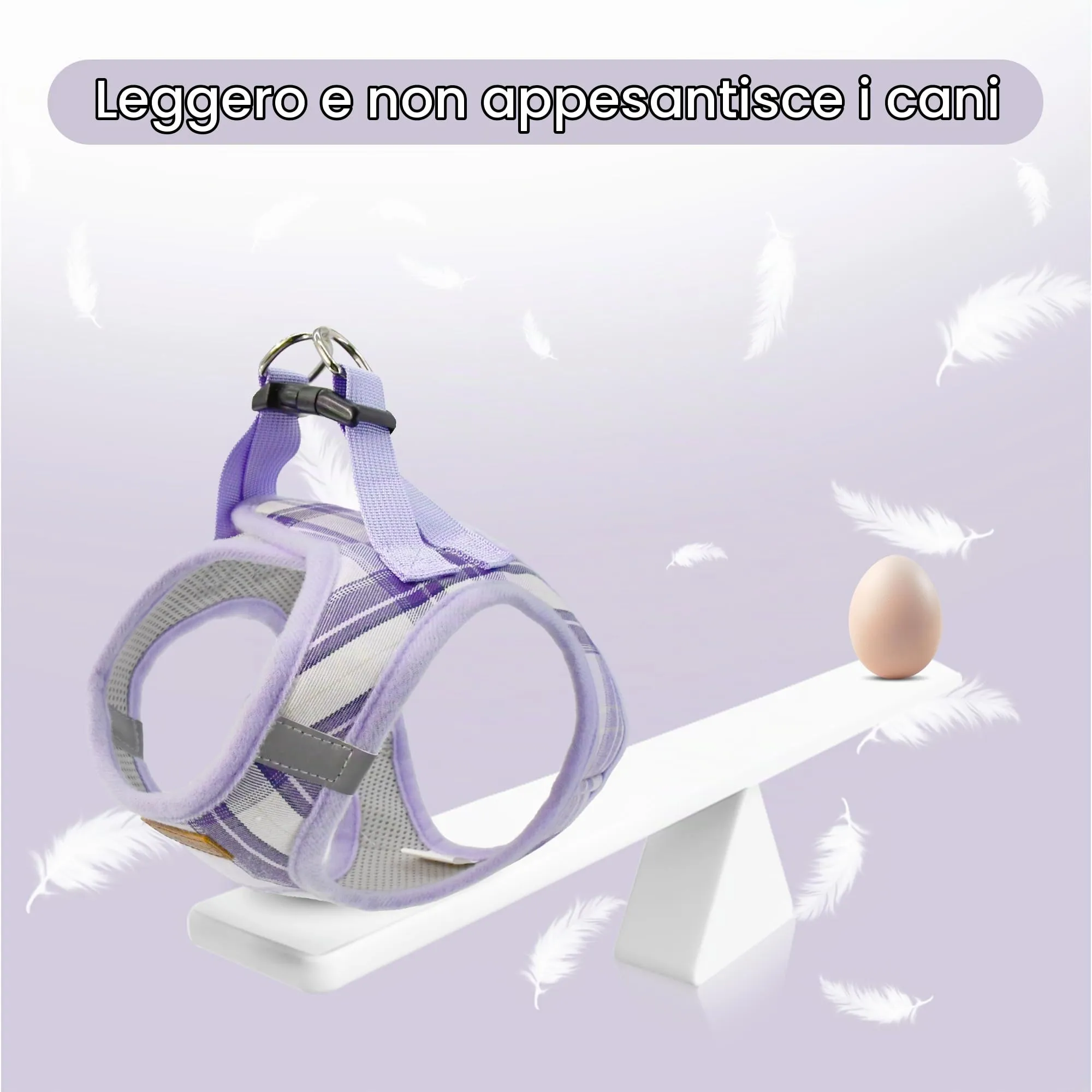 Pawsailor Pettorina Cane Piccola con Guinzaglio Anti-tiro Viola Chiaro S - immagine 7