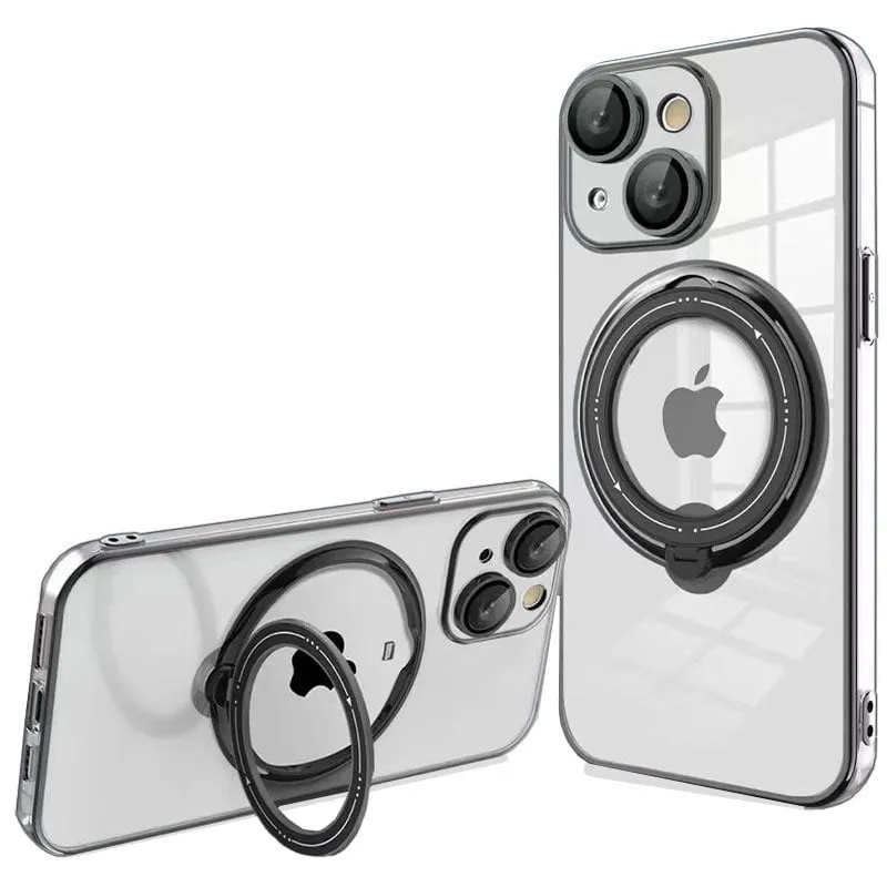 Fantastica custodia magnetica con anello per ricarica tipo MagSafe nera per iPhone 14 Plus - immagine 1