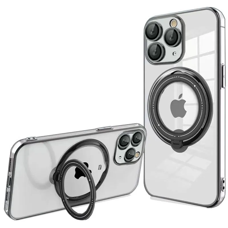 Fantastica custodia magnetica con anello per ricarica tipo MagSafe nera per iPhone 14 Pro - immagine 1