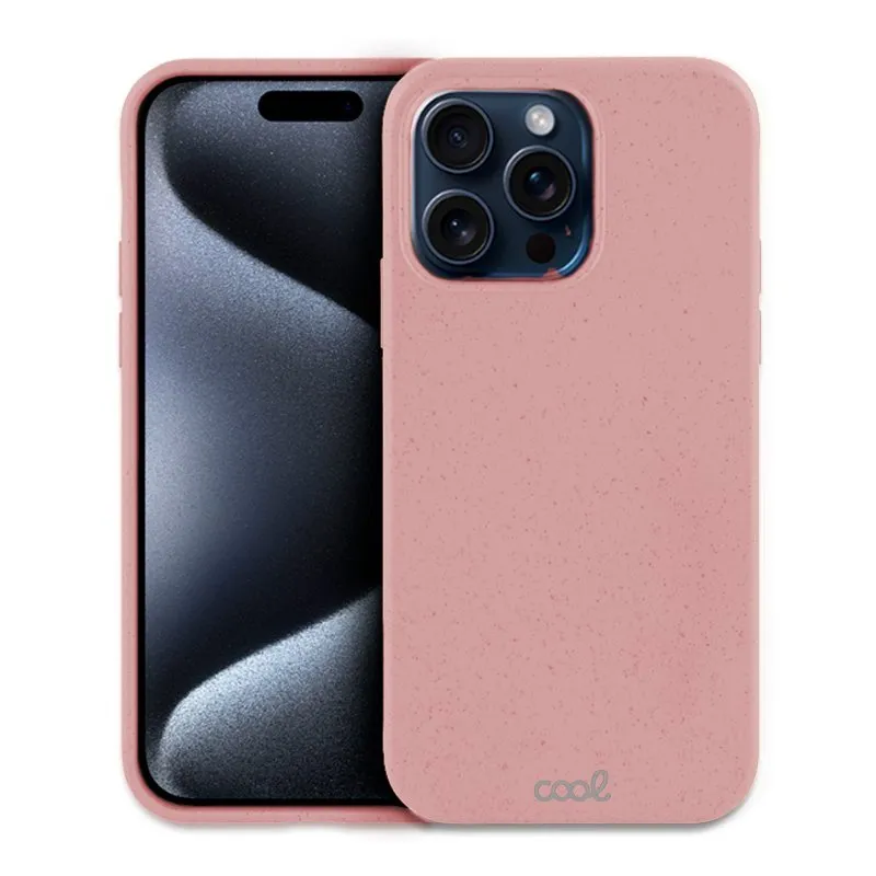 Custodia eco biodegradabile rosa freddo per iPhone 15 Pro - immagine 1