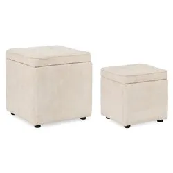 DYLAN Set pouf Bianco - immagine 1
