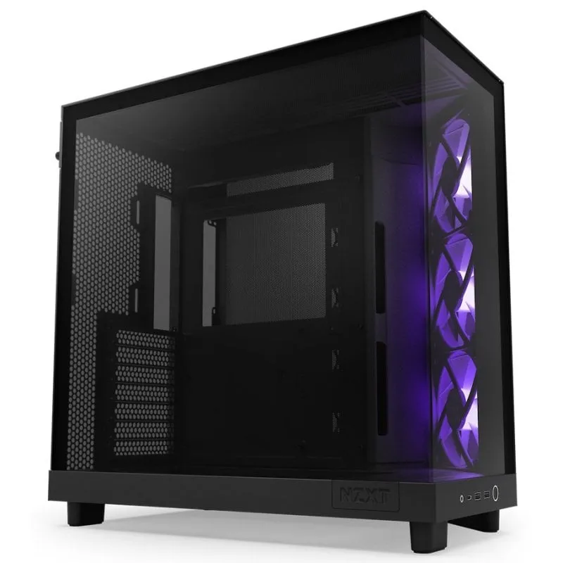NZXT H6 Flow RGB Mid Tower in vetro temperato USB-C nero - immagine 1