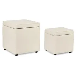 DERRICK Set pouf Bianco - immagine 1