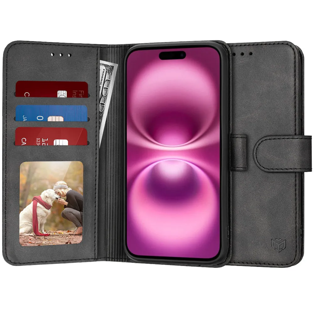 Custodia per Apple iPhone 16 Plus, Techsuit, Diary Book, Nera - immagine 1