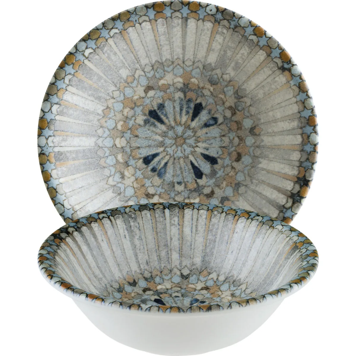 12x Bonna Ciotola Luca Mosaic; 400 ml, 16x5 cm (ØxH); arancione/blu scuro/blu chiaro/giallo/bianco; rotonda; 12 pz. / Pacco - immagine 1