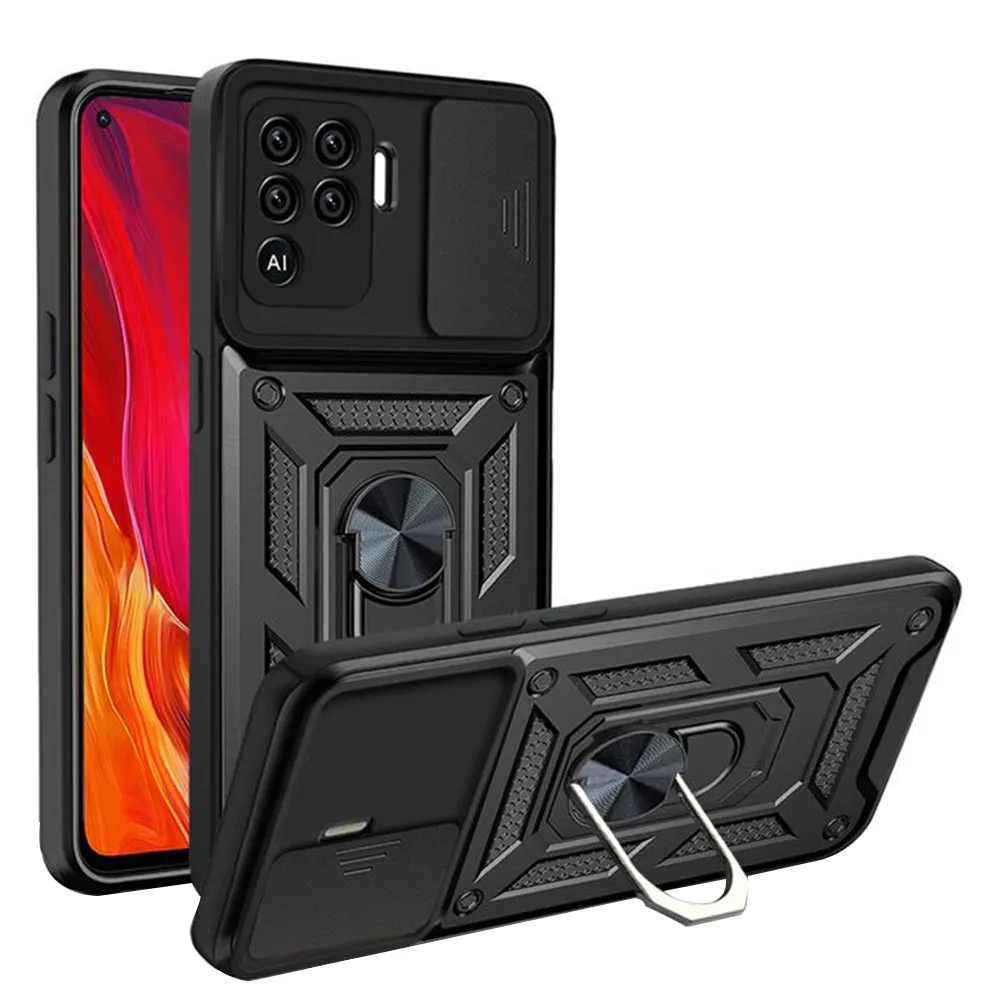 Custodia per Oppo A94 / Reno5 Lite, Techsuit, CamShield, Nera - immagine 1