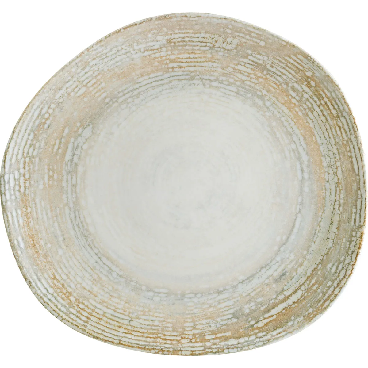 6x Bonna Piatto piano forma organica Patera ; 29x27 cm (LxL); bianco/beige; organica; 6 pz. / Pacco - immagine 1