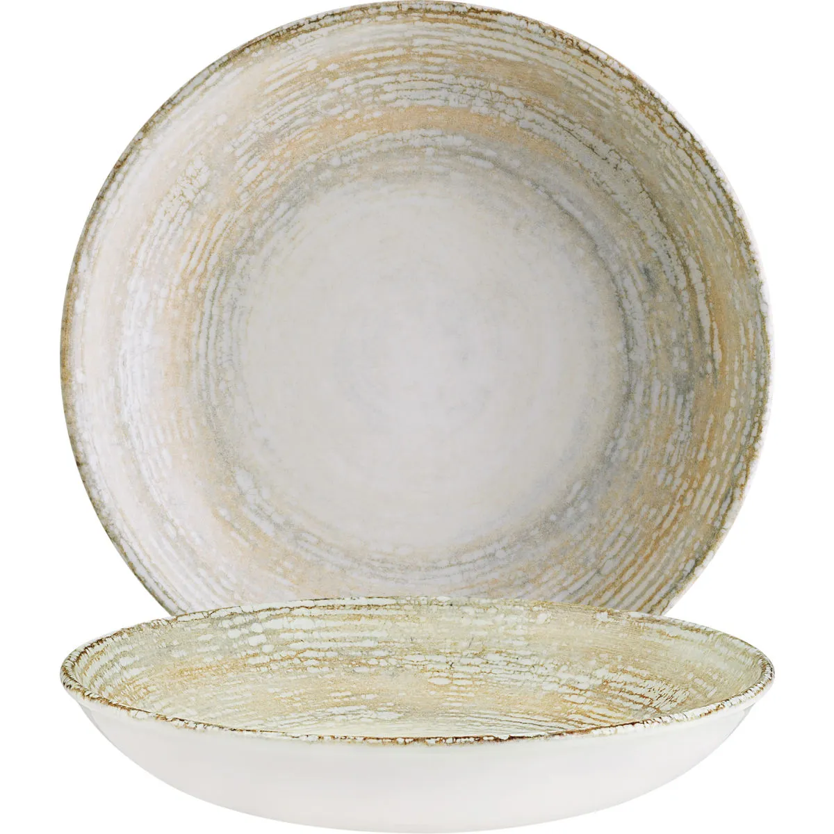 6x Bonna Piatto fondo Patera; 1000 ml, 23x4 cm (ØxH); bianco/beige; rotonda; 6 pz. / Pacco - immagine 1