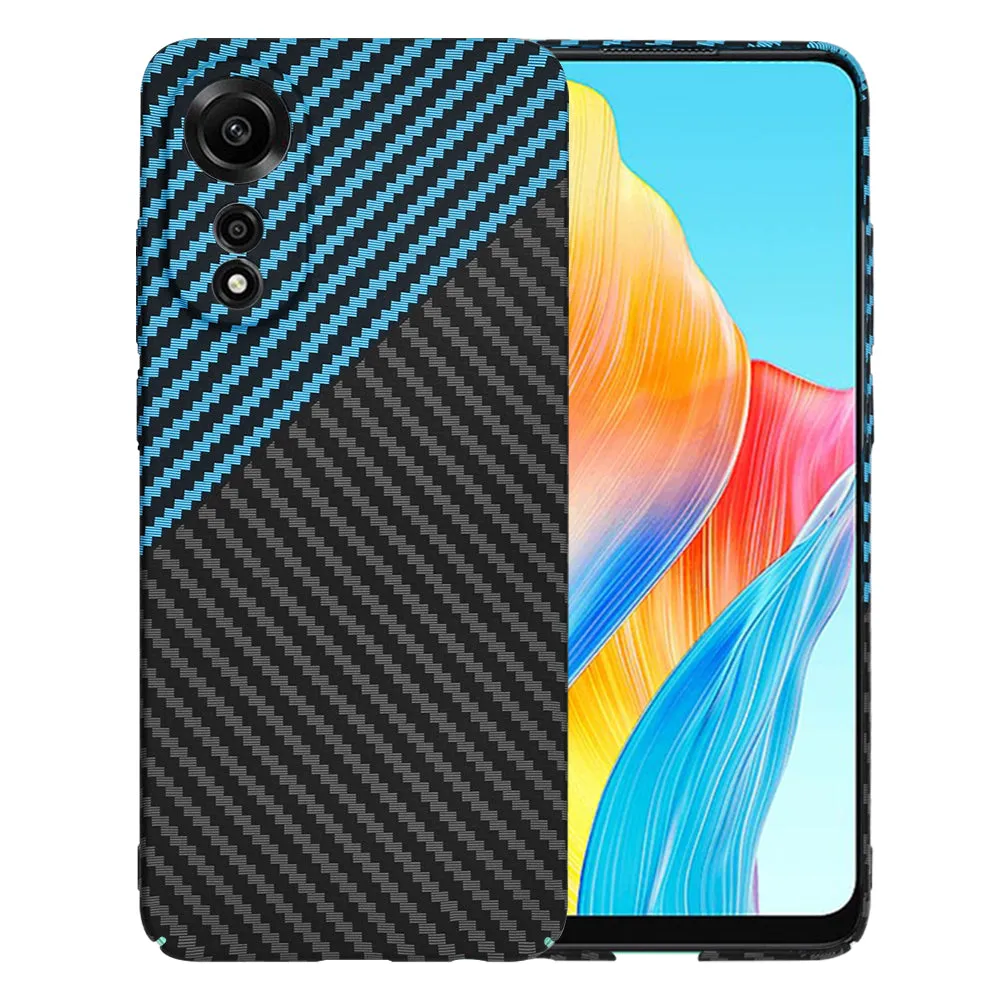 Custodia per Oppo A78 4G, Techsuit, Carbonite FiberShell, Nero Blu - immagine 1