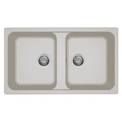 Lavello 2 vasche (86x50cm) LIFE 450 Bianco soft Opaco LG245039 - immagine 1