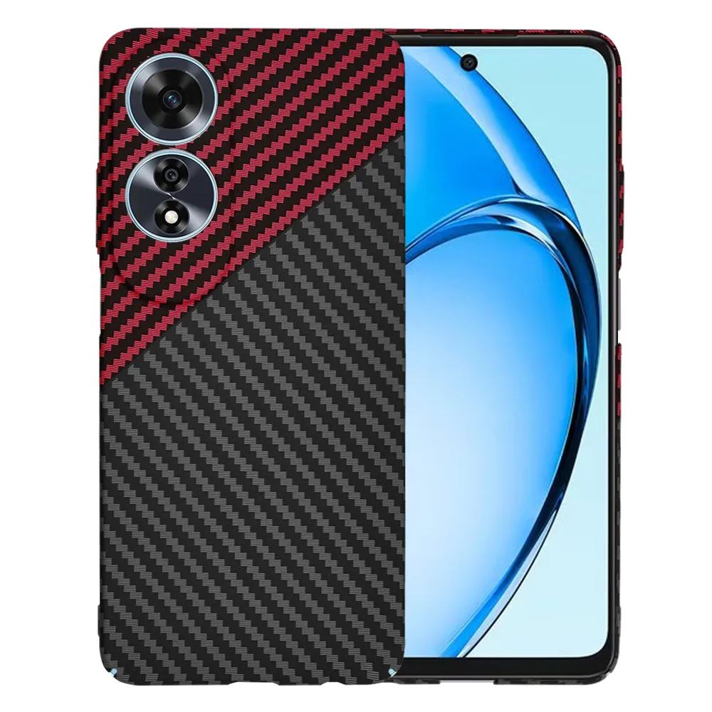 Custodia per Oppo A60, Techsuit, Carbonite FiberShell, Nero Rosso - immagine 1