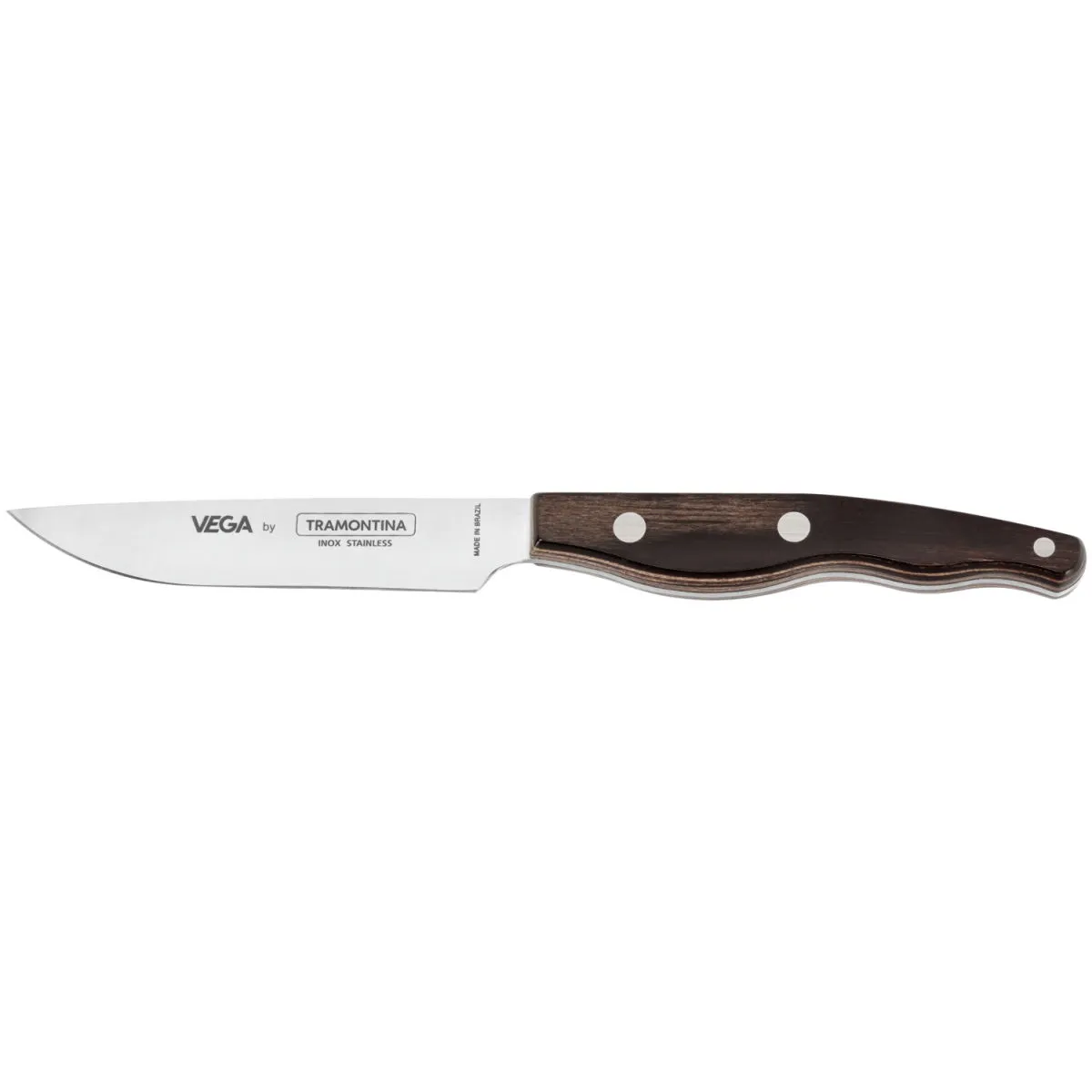 6x VEGA Coltello per pizza e bistecca San Antonio; 23.5 cm (L); argento, manico marrone; 6 pz. / Pacco - immagine 1