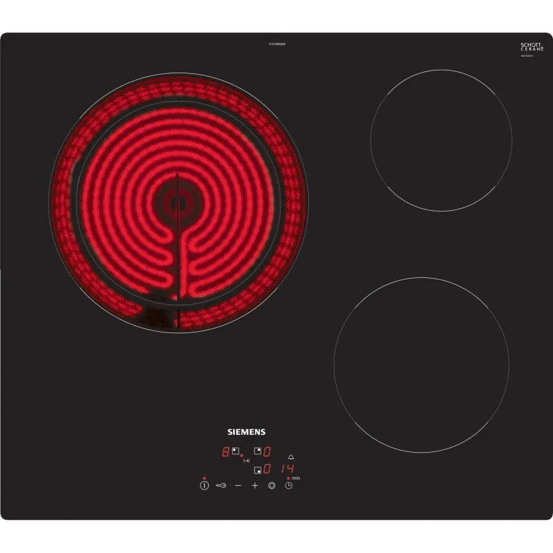 Siemens ET61RBKB8E Piastra in vetroceramica 3 zone 60 cm Nera - immagine 1