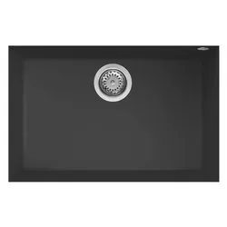 Lavello 1 vasca (67x44cm) QUADRA 120 SOTTOTOP Nero Opaco LGQ12040BSO - immagine 1