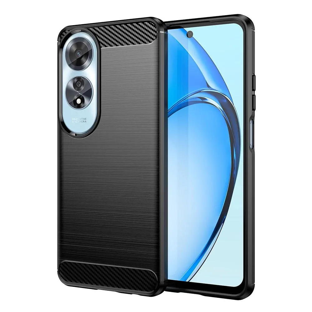Custodia per Oppo A60, Techsuit, Carbonio, Nera - immagine 1