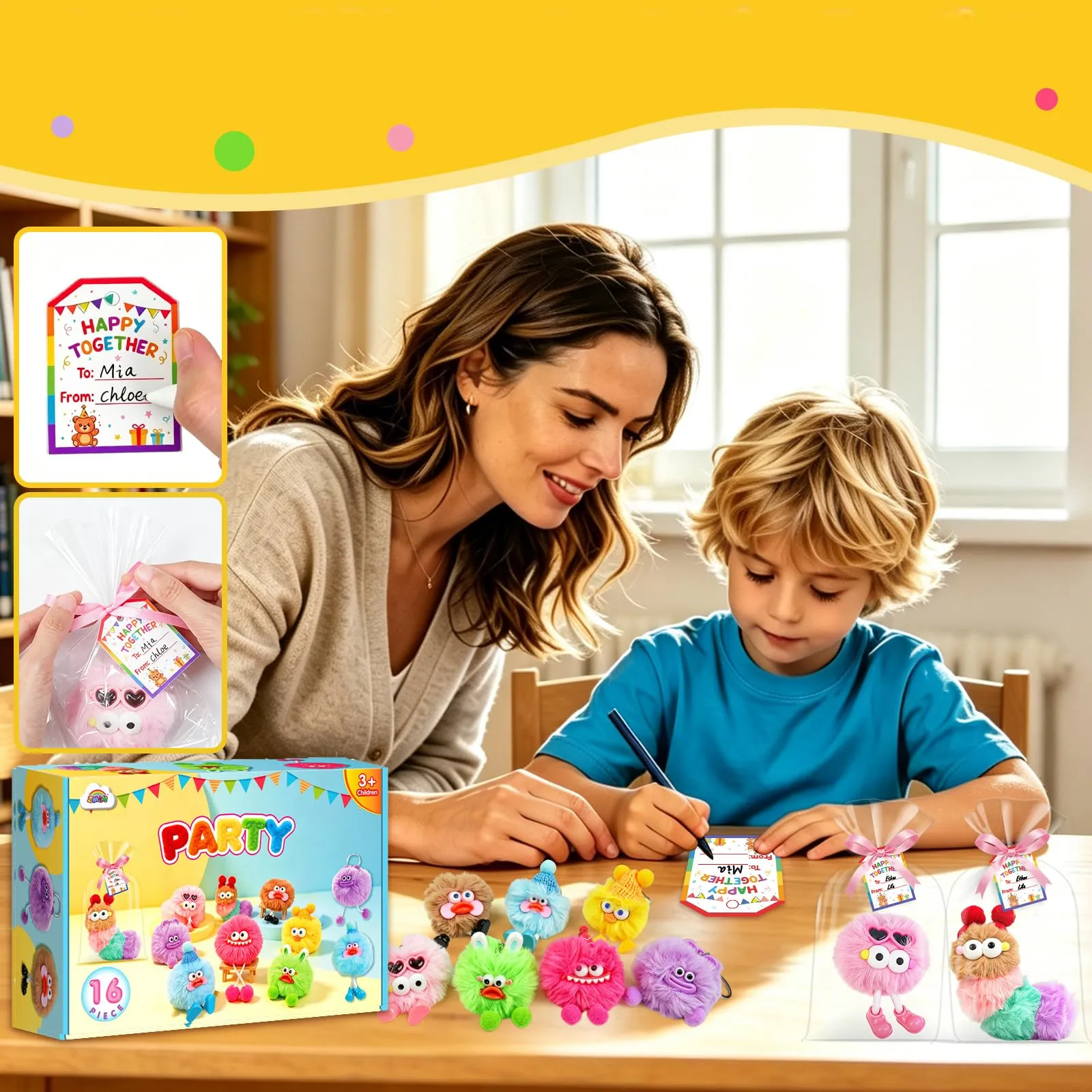 ZMLM Portachiavi Bambini, Pack 16 Gadget Compleanno Bambini Carino - immagine 4