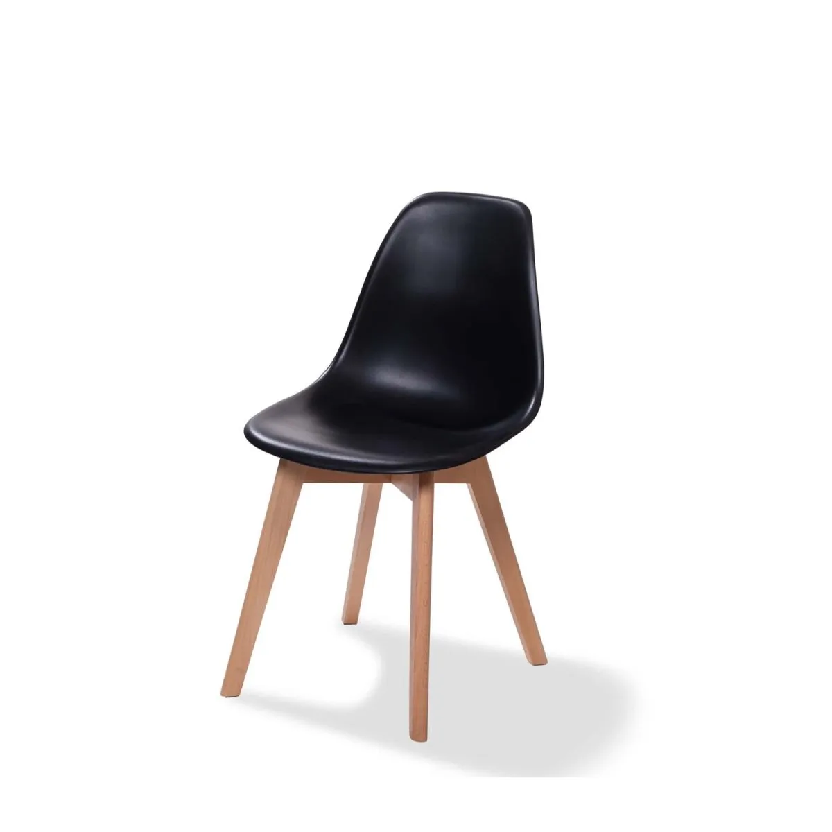 4x Feros Sedia impilabile Keeve senza braccioli; 47x53x83 cm (LxPxH); seduta nero, struttura marrone; 4 pz. / Pacco - immagine 1