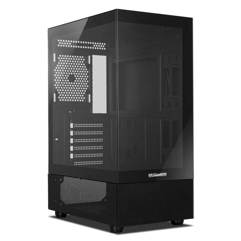 Nox Hummer Vision Midi Tower in vetro temperato USB 3.0 Nero - immagine 1