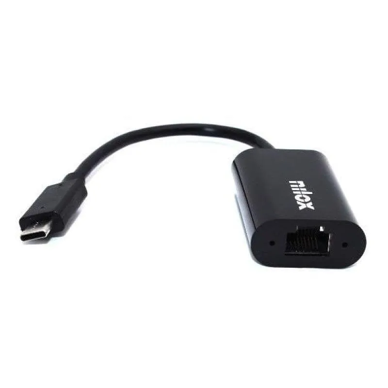 Adattatore Nilox NXADAP06 USB-C Gigabit Ethernet RJ45 Plug and Play Nero - immagine 1