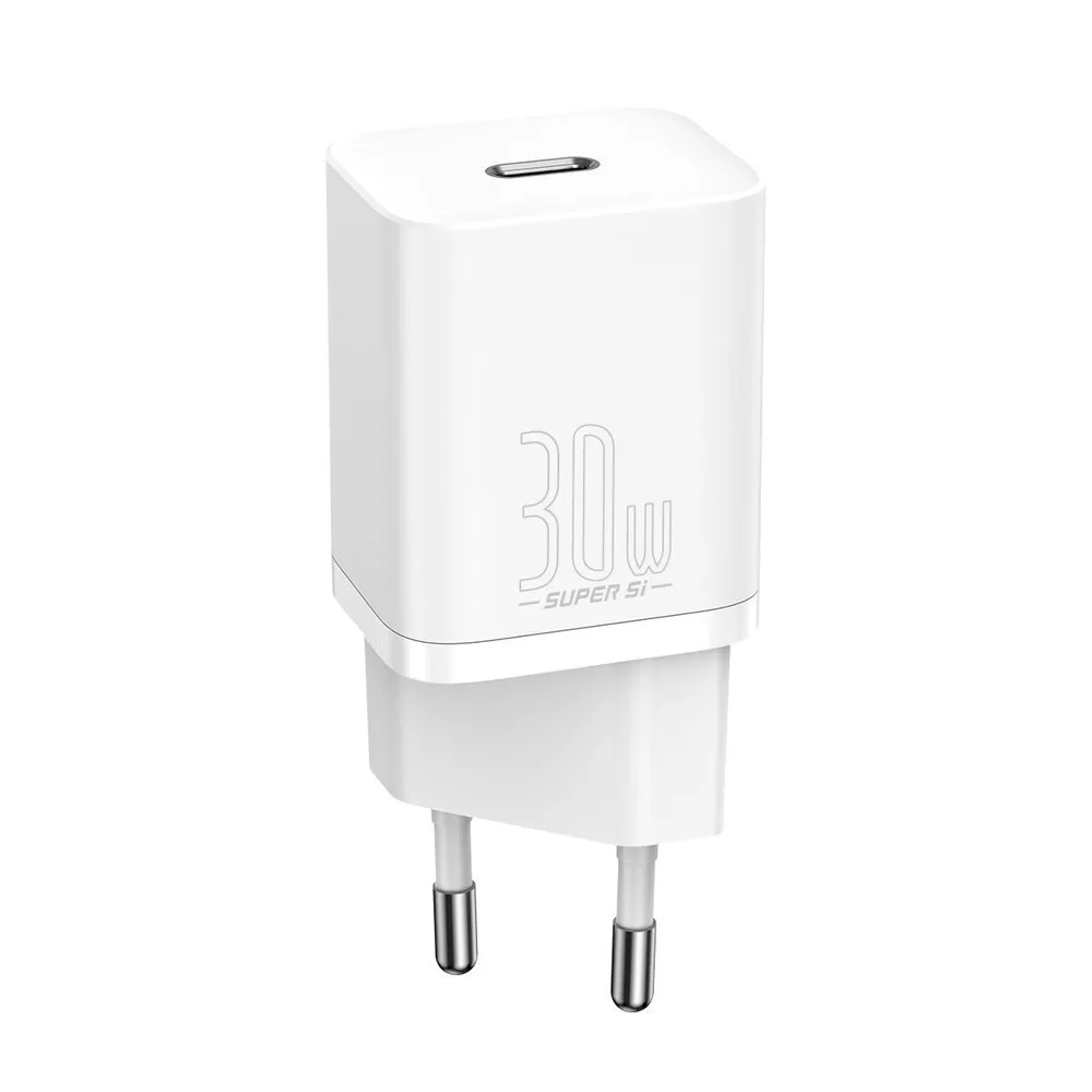 Caricatore di rete Baseus Super Si 1C, 30W, 3A, 1 x USB-C, bianco CCSUP-J02 - immagine 1