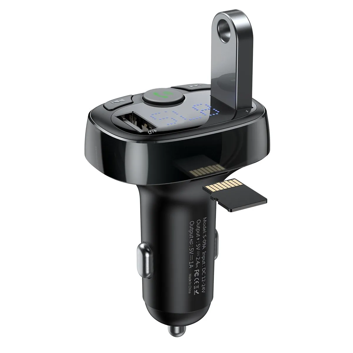 Modulatore FM Bluetooth Baseus S-09A, 2 x USB-A - 1 x microSD CCMT000001 - immagine 1