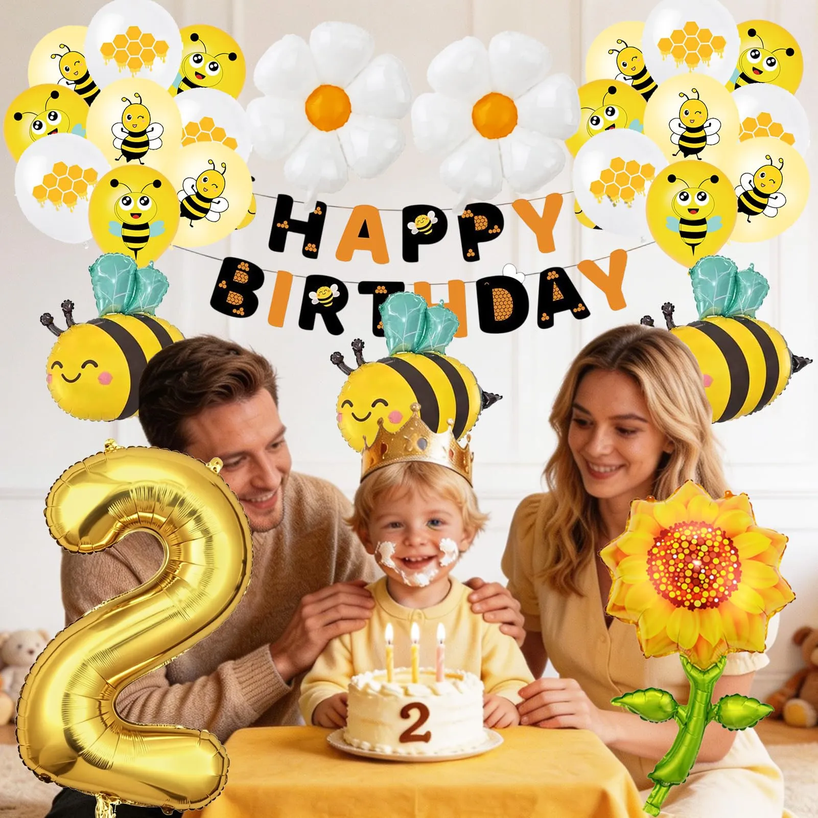 29PCS Decorazioni Palloncini Ape 2 Anni,Palloncinis Compleanno apes - immagine 6