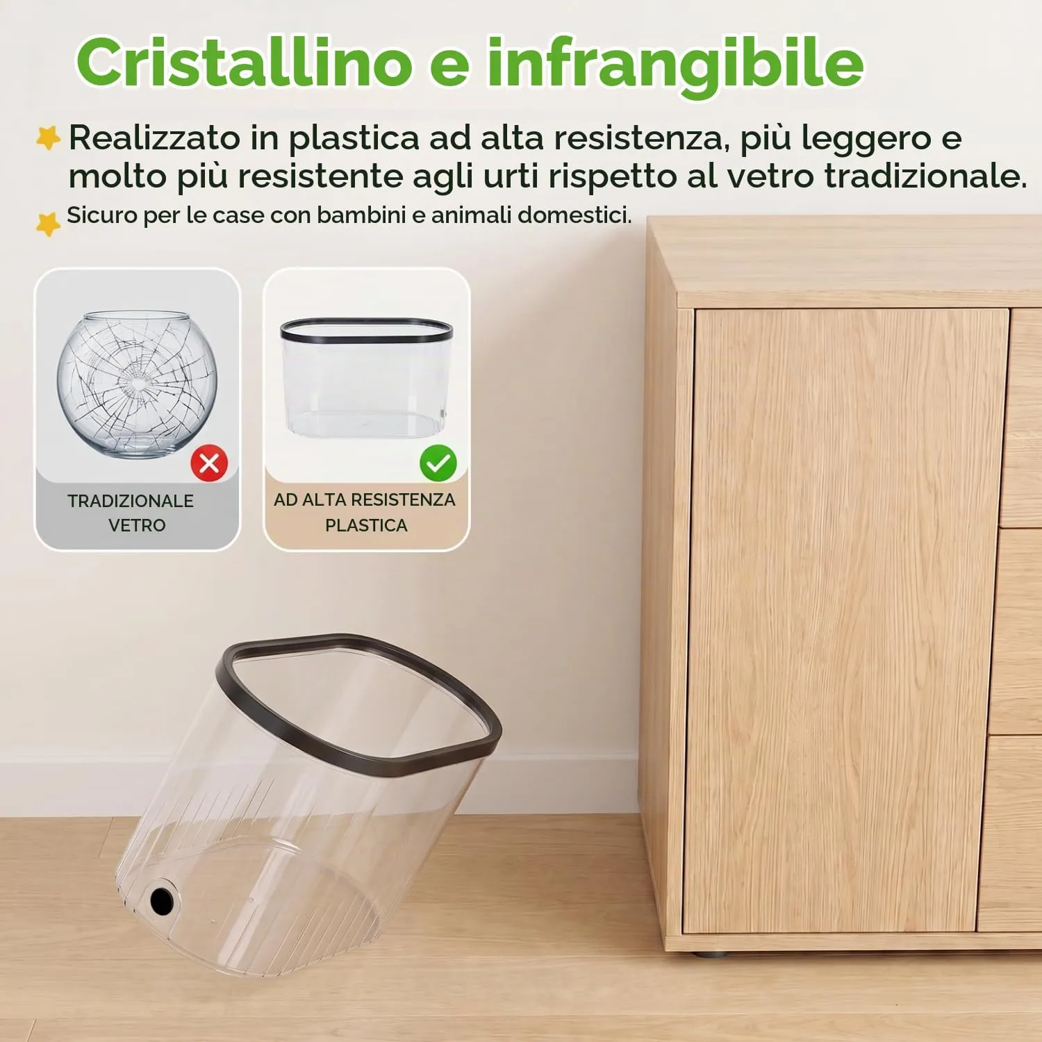 Nobleza Piccolo Acquario in Plastica 4L per Betta Decorazione - immagine 2