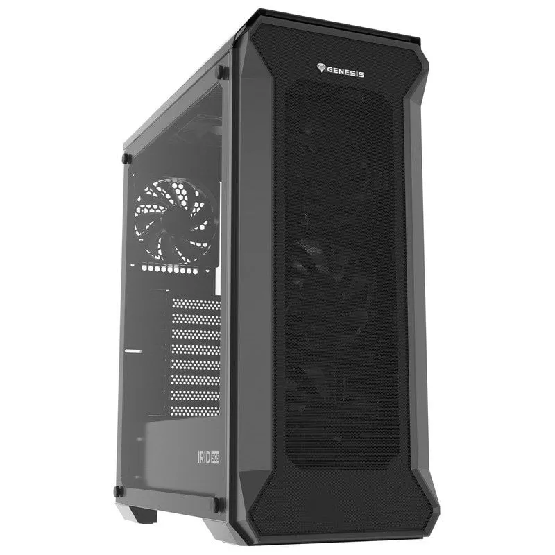 Genesis Irid 505F Midi Tower in vetro temperato USB 3.0 Nero - immagine 1