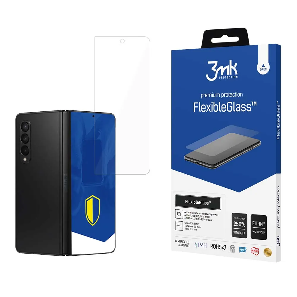 Pellicola Protettiva Esterna Schermo 3MK FlexibleGlass per Samsung Galaxy Z Fold5 F946, Vetro Flessibile, Full Glue - immagine 1