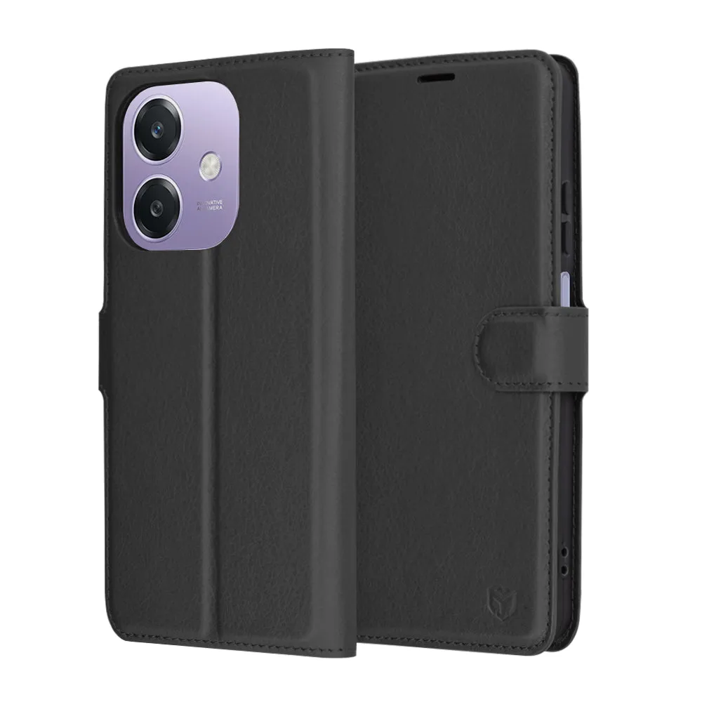 Custodia per Oppo A3 4G / A3, Techsuit, Leather Folio, Nera - immagine 1