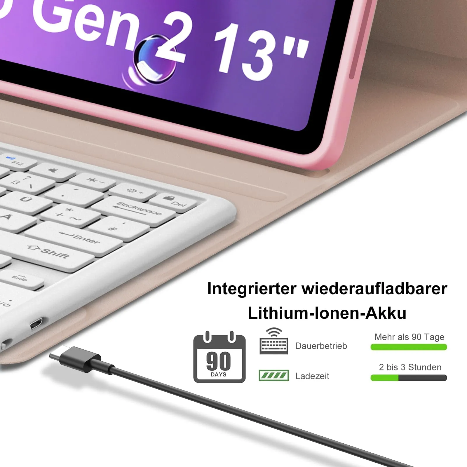 FOGARI Custodia con tastiera per Lenovo Idea Tab Pro Gen 2 13" 2026 - immagine 5