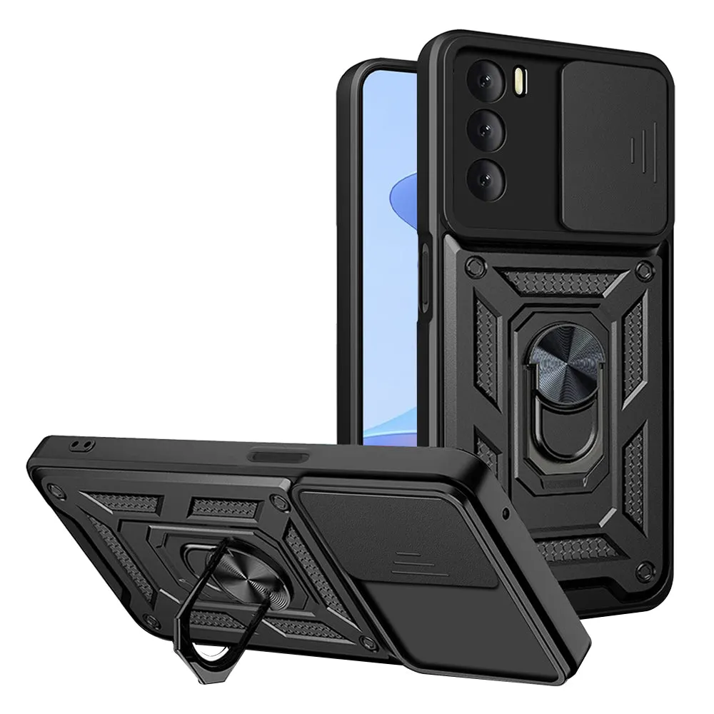 Custodia per Oppo A16s / A54s / A16, Techsuit, CamShield, Nera - immagine 1