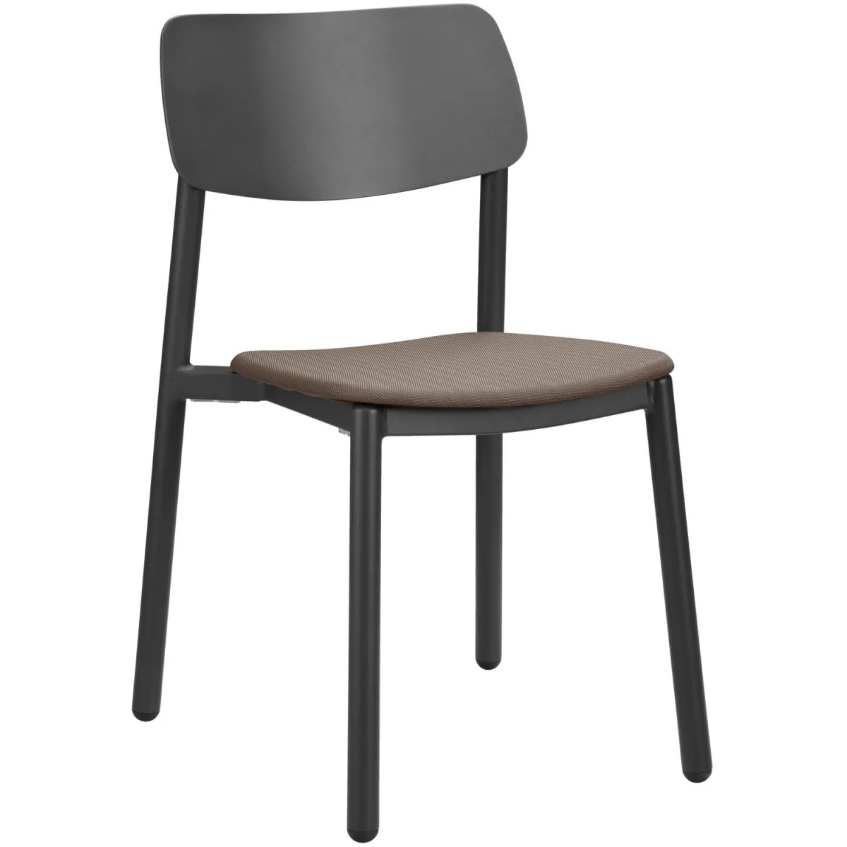 4x VEGA Sedia da esterno impilabile Punta senza braccioli; 48.5x52.5x81 cm (LxPxH); seduta tortora, struttura antracite; 4 pz. / Pacco - immagine 1