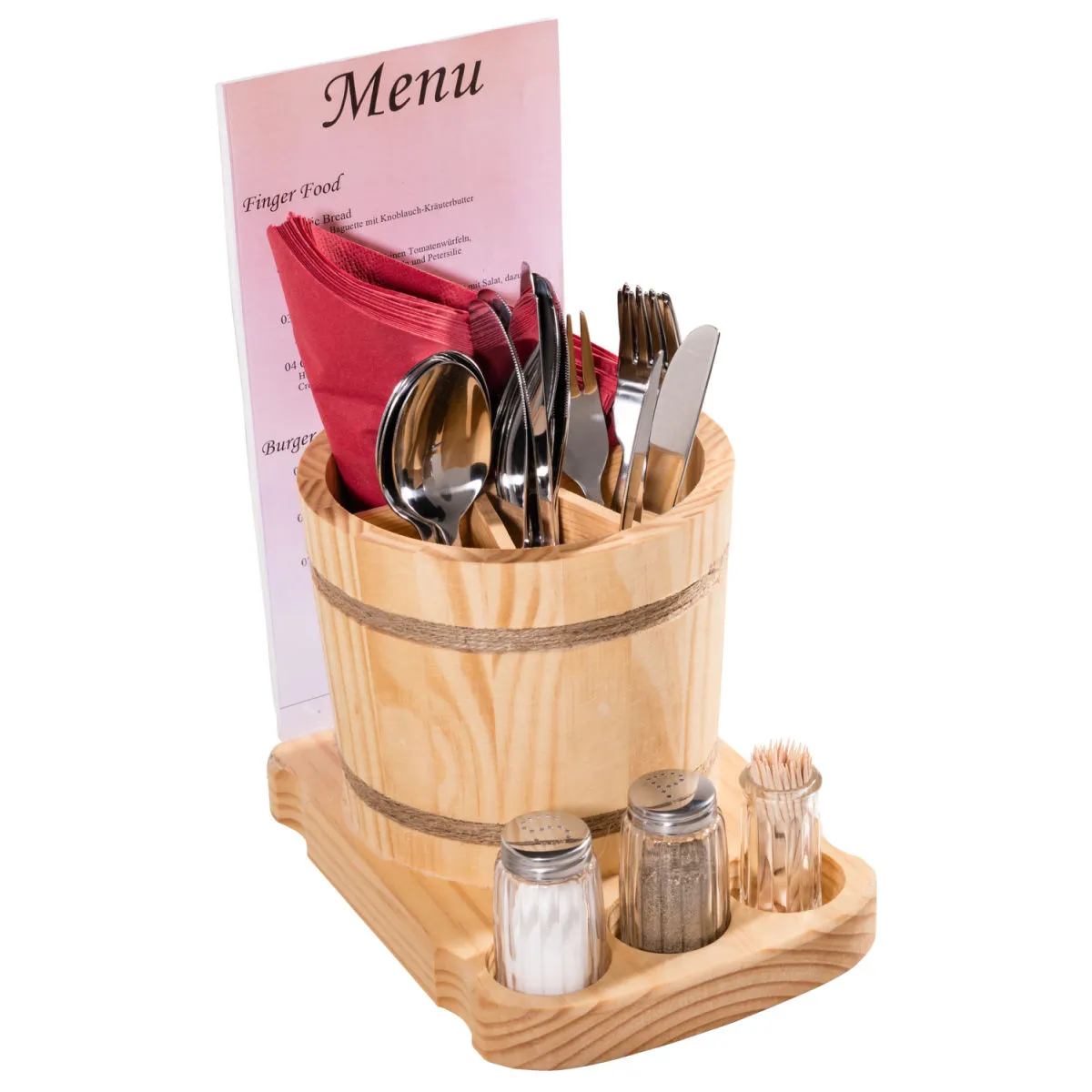 PULSIVA Portaposate da tavolo Brio; 24.5x16.5x16x22 cm (LxLxØxH); naturale - immagine 1