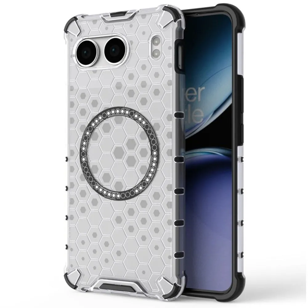Custodia MagSafe per OnePlus Nord 4, Techsuit, HoneyComb Shield, Bianca - immagine 1