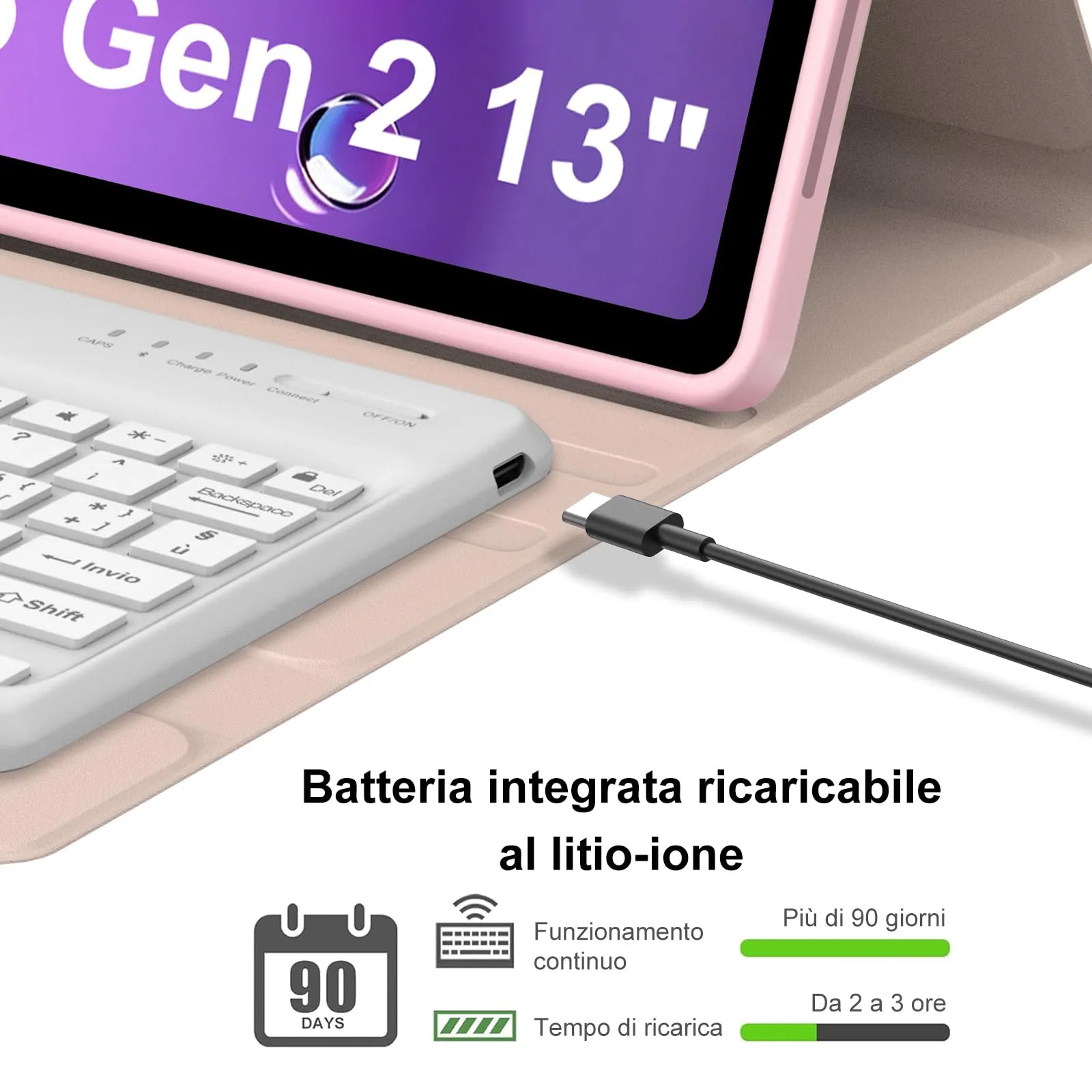 FOGARI Cover Tastiera per Lenovo Idea Tab Pro Gen 2 13 Pollici 2026 - immagine 4