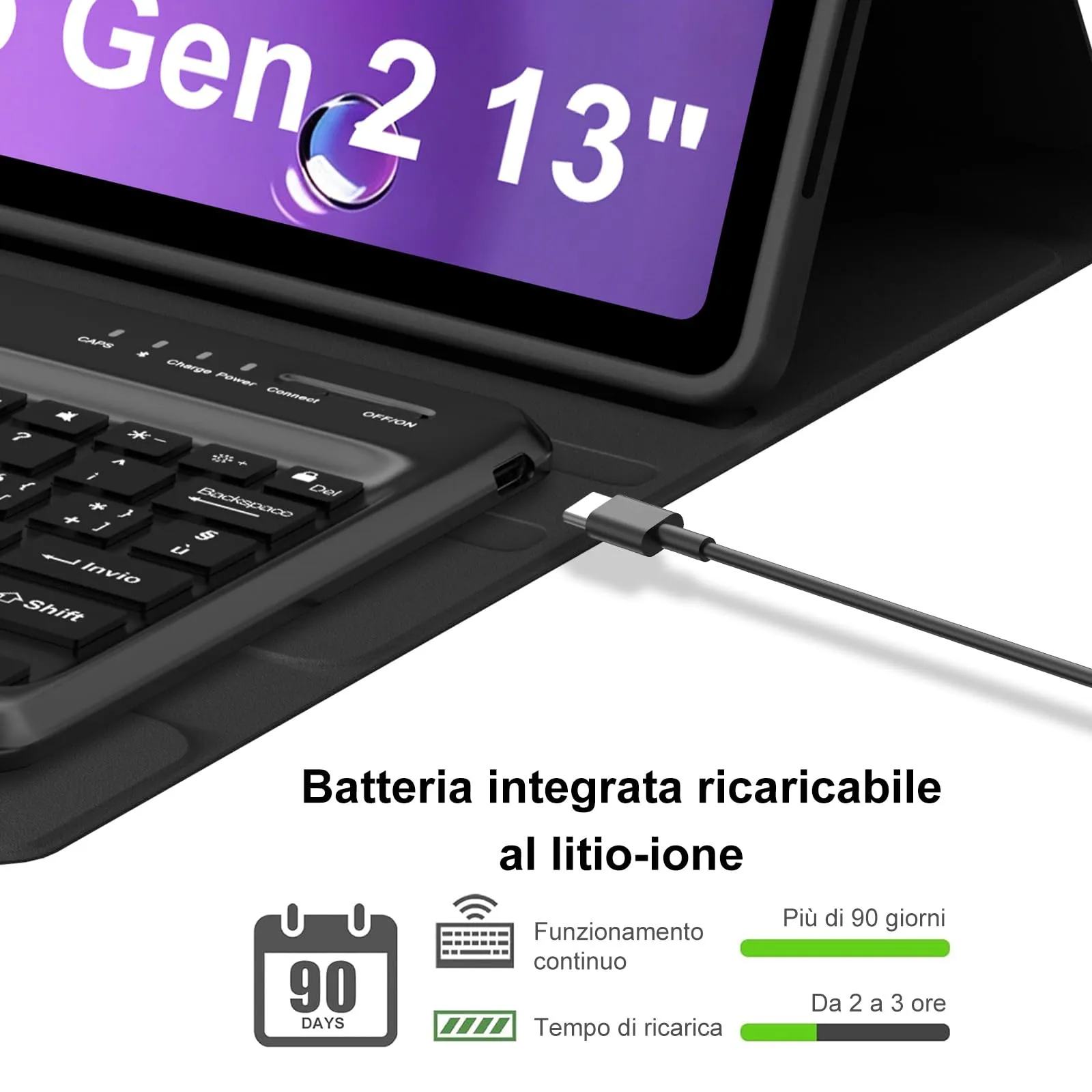 FOGARI Cover Tastiera per Lenovo Idea Tab Pro Gen 2 13 Pollici 2026 - immagine 4