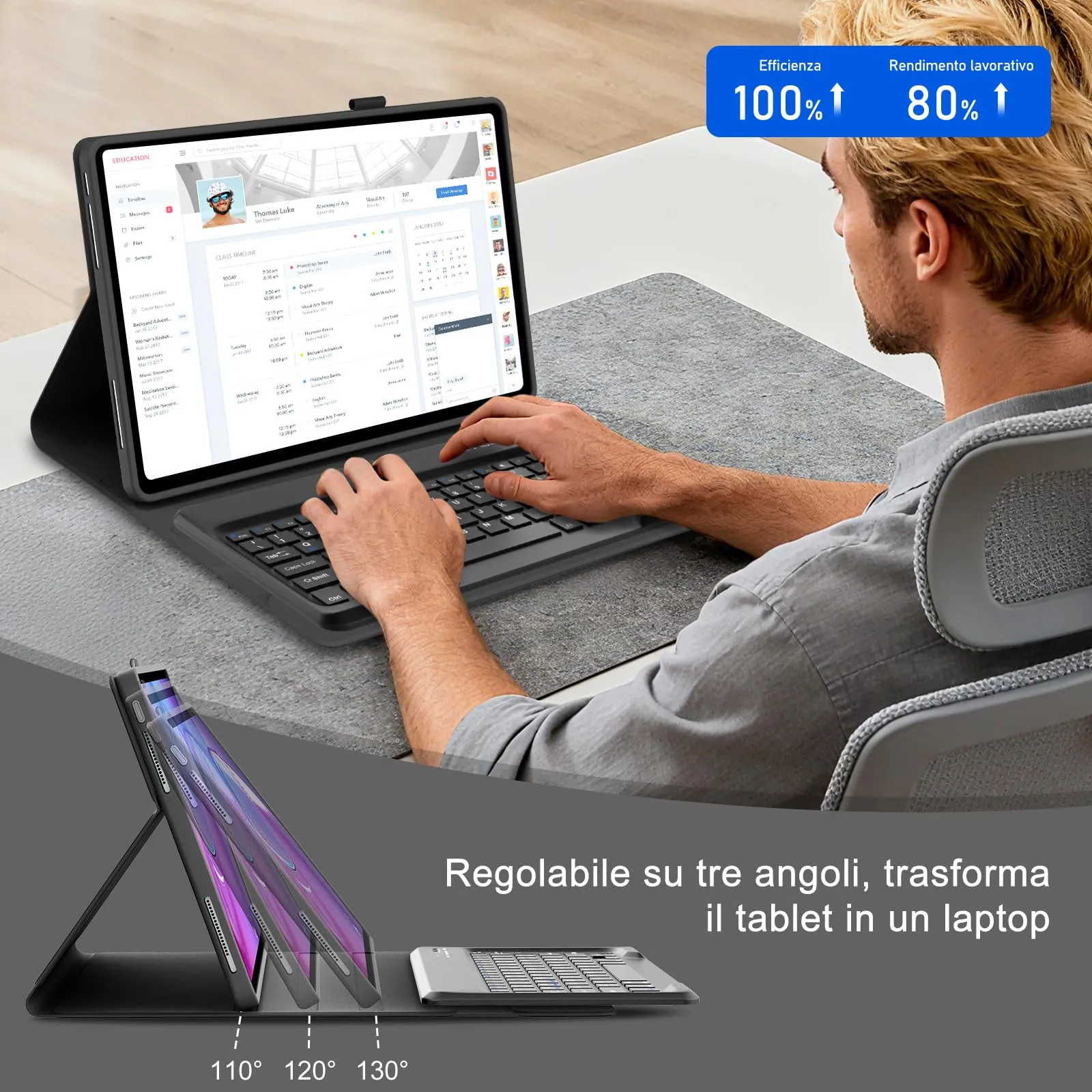 FOGARI Cover Tastiera per Lenovo Idea Tab Pro Gen 2 13 Pollici 2026 - immagine 7
