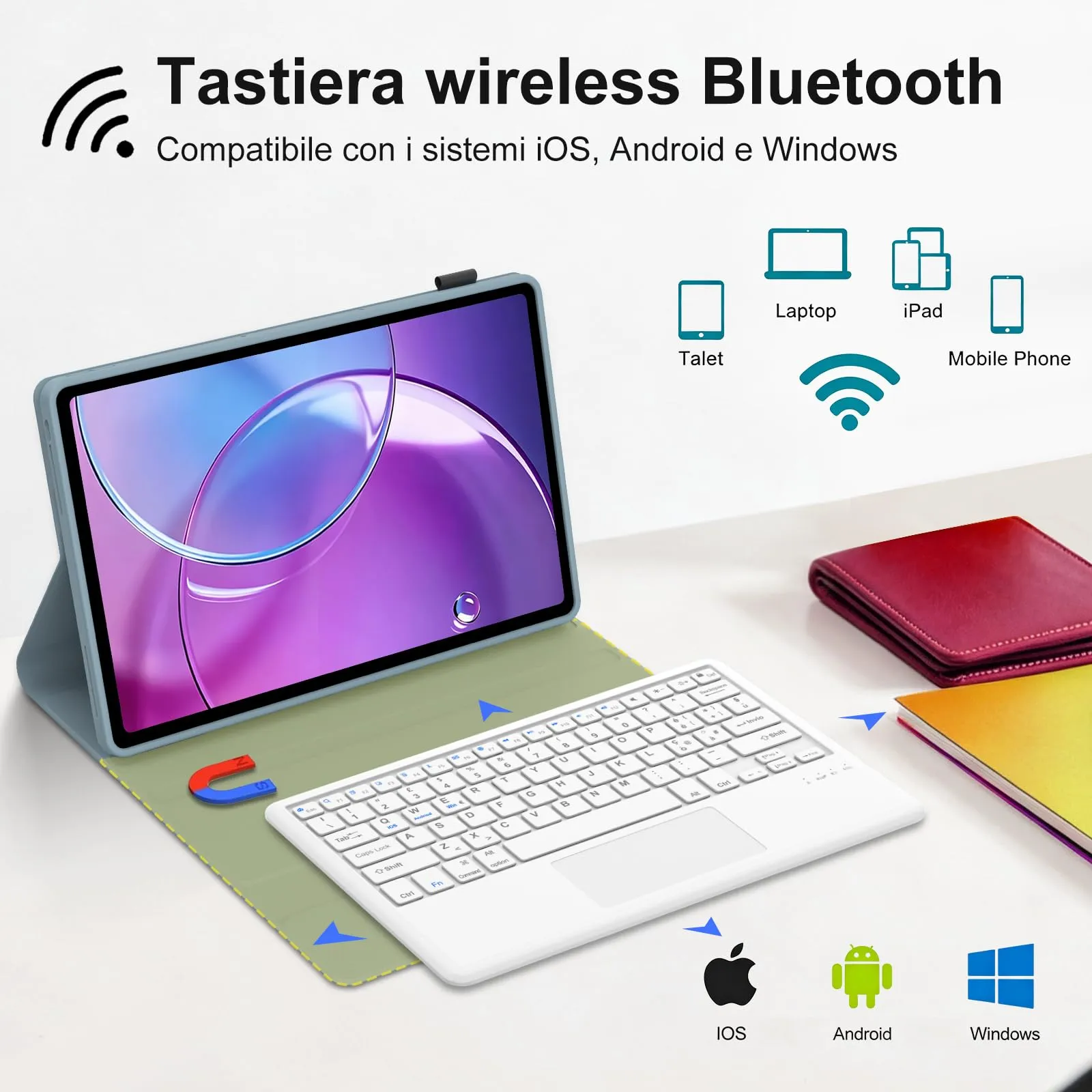 Cover Tastiera per Lenovo Idea Tab Pro Gen 2 13 Pollici 2026 con Touchpad - immagine 3