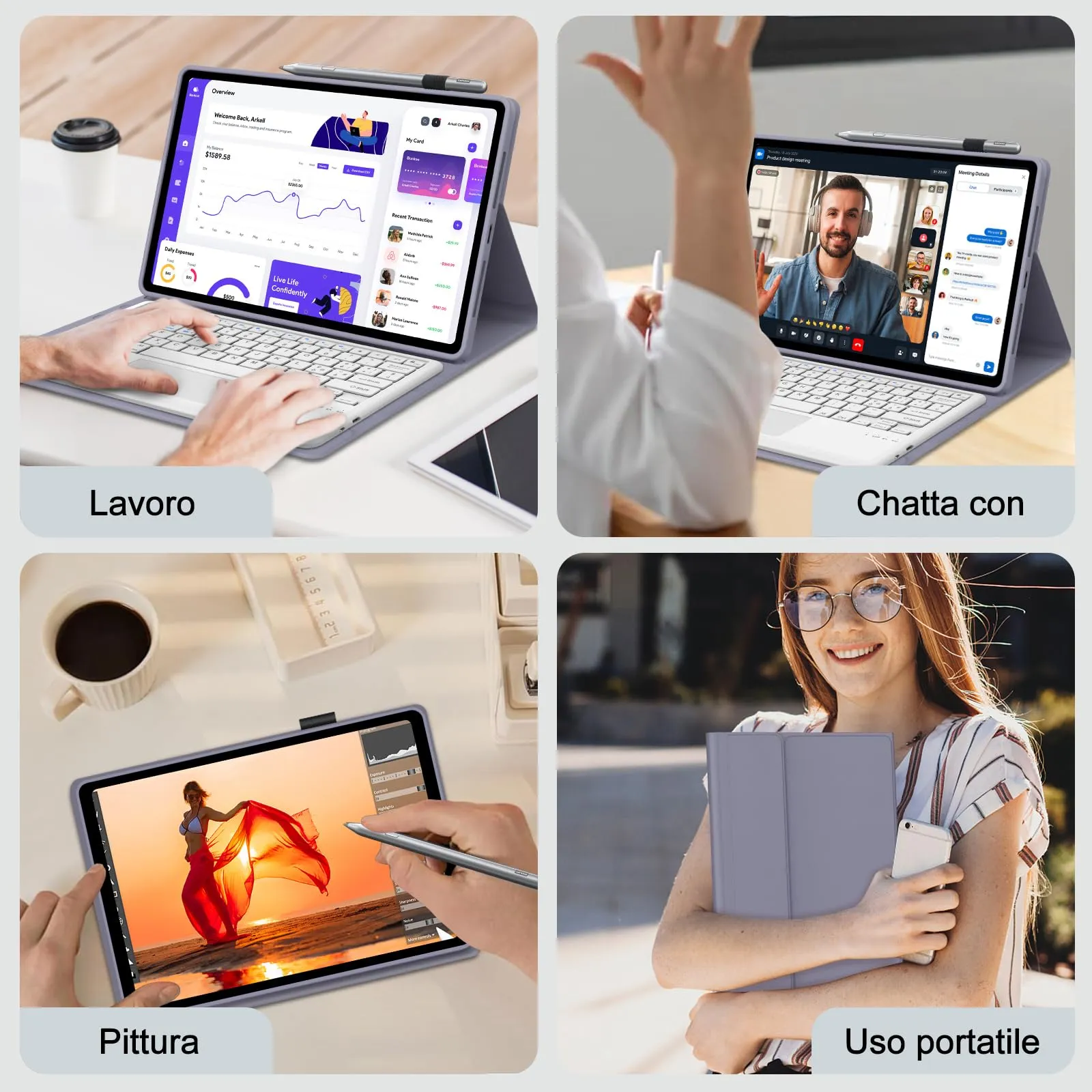 Cover Tastiera per Lenovo Idea Tab Pro Gen 2 13 Pollici 2026 con Touchpad - immagine 9