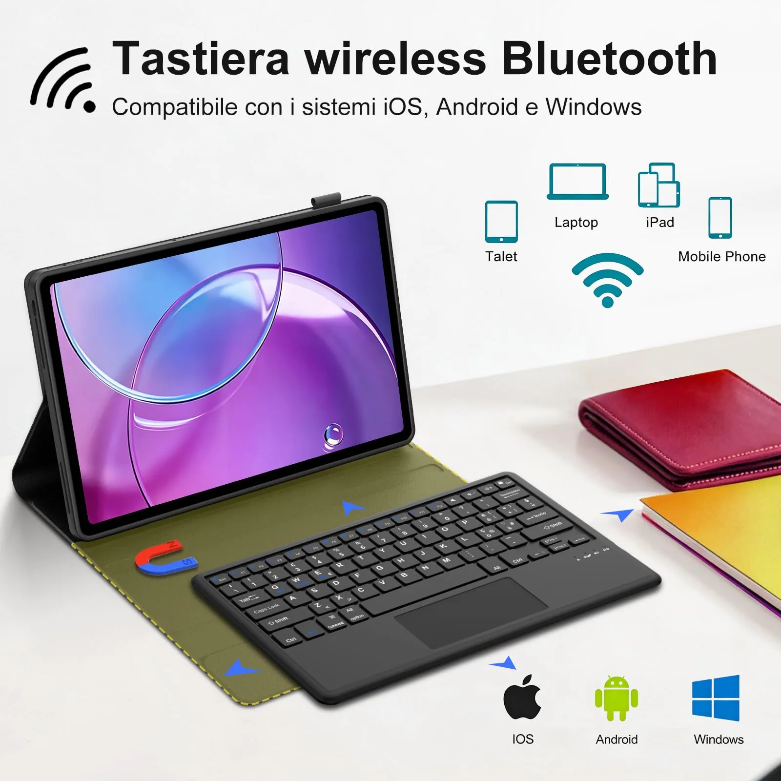 Cover Tastiera per Lenovo Idea Tab Pro Gen 2 13 Pollici 2026 con Touchpad - immagine 3