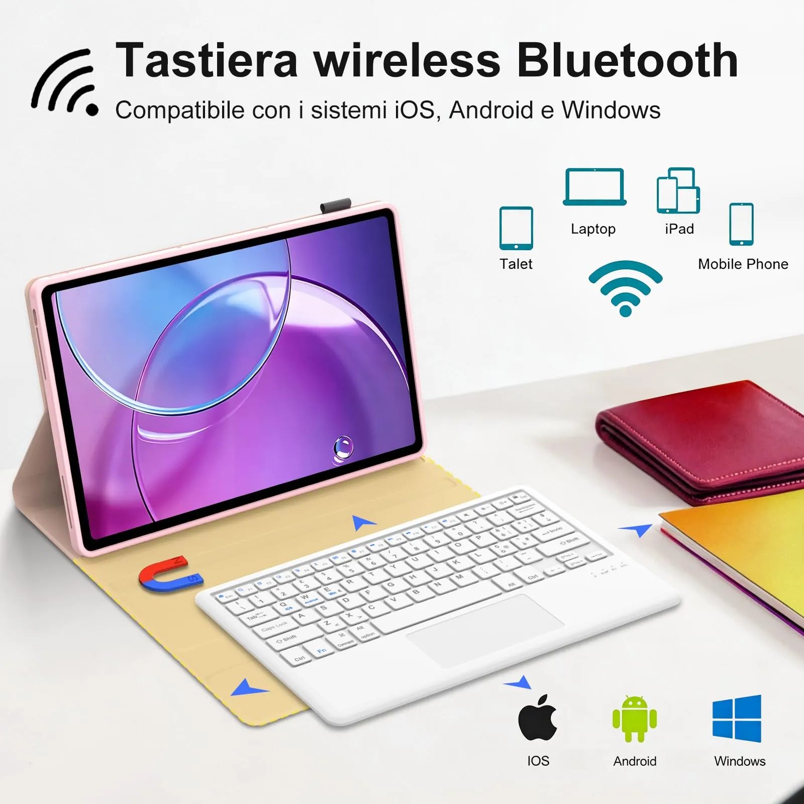 Cover Tastiera per Lenovo Idea Tab Pro Gen 2 13 Pollici 2026 con Touchpad - immagine 3